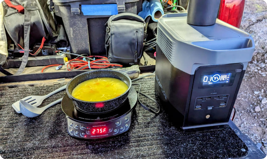 My EcoFlow DELTA 2 has allowed me to switch to induction cooking. The 220W panel is putting out over 190W at 9 AM on an Arizona winter morning.