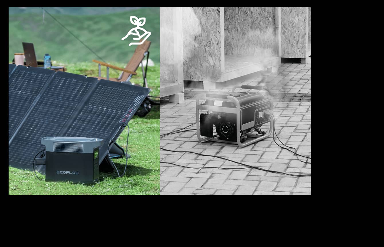 DELTA Pro offers a more sustainable power solution. Without maintenance costs or purchasing gas, save at least 5× as much money compared to the lifetime cost of a gas generator. Connect DELTA Pro to your existing solar panels to harness clean energy without producing emissions, noise, or experiencing energy conversion losses. Easily store spare electricity to power your home at night and reduce energy bills.